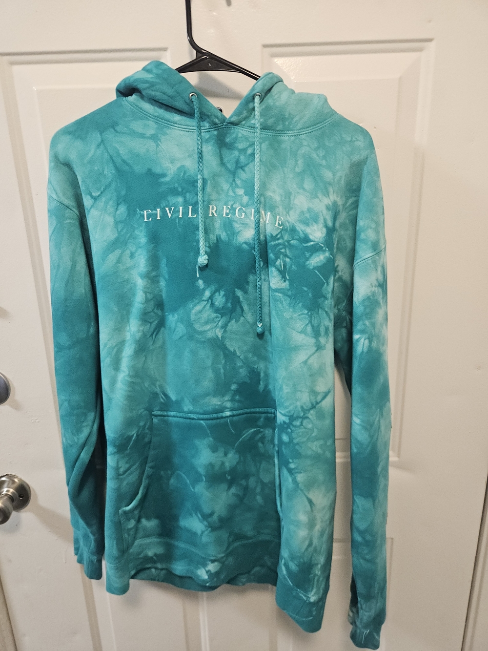 Civil Regime Aqua Green Marble Tie-Dye Hoodie - Men's Sweater